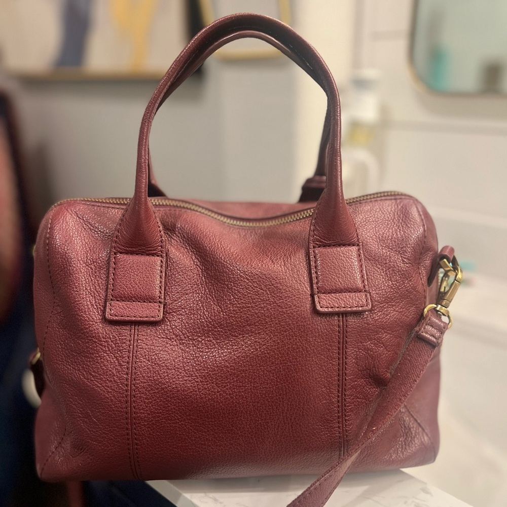 Fossil Jori Leather Satchel w/Crossbody Strap